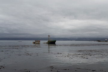 a sunken ship on the southern coast of Chile
