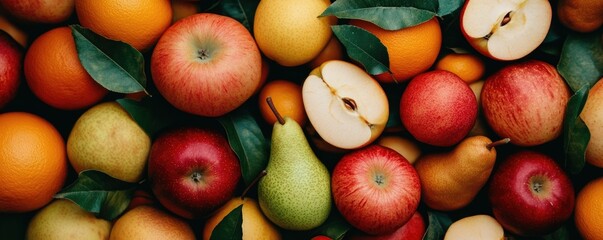 Festive November Display of Autumn Harvest Fruits Like Apples Pears and Oranges Scattered Around a Rustic Wooden Table with a Deep Depth of Field