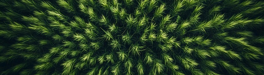 A Lush Green Field of Tall Grass Viewed From Above