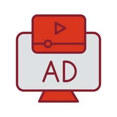Video Ad Vector Icon