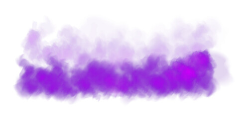 Bright Purple Smoke Cloud Illustration. Fantastic purple smoke. Magic smoke. Smog cloud on podium or stage. Fog vapor over ground or water surface, magic haze. PNG.