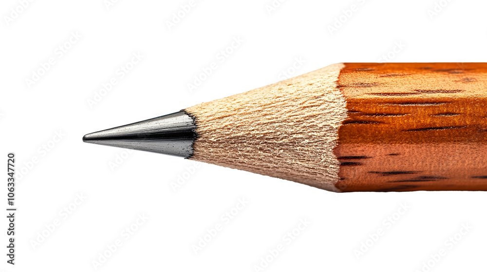 Poster Close-up macro shot of a sharpened wooden pencil tip. The sharp point is the focal point,showcasing the precision and elegance of this simple,yet essential tool for writing,sketching.