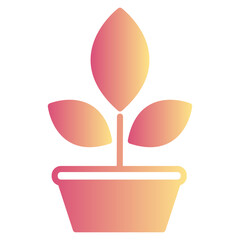 Botany  icon, gradient vector illustration