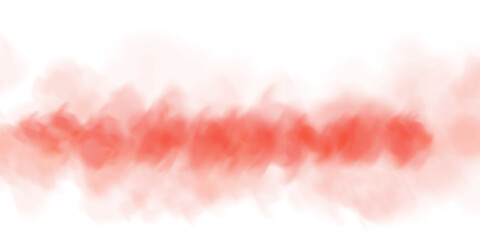 Bright Red Smoke Cloud Illustration. Fantastic red smoke. Magic smoke. Smog cloud on podium or stage. Fog vapor over ground or water surface, magic haze. PNG.