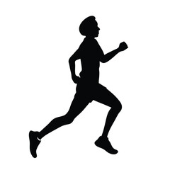 a black silhouette of a person running