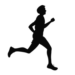a black silhouette of a person running