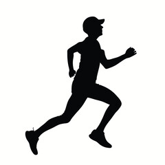 a black silhouette of a person running