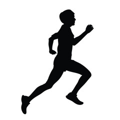 a black silhouette of a person running