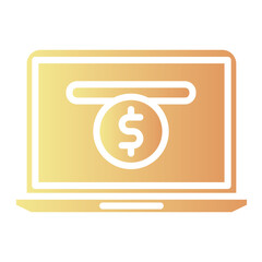 Online payment  icon, gradient vector illustration
