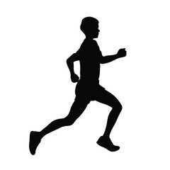 a black silhouette of a person running