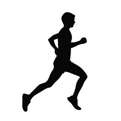 a black silhouette of a person running