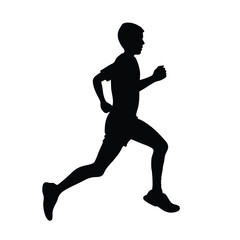 a black silhouette of a person running