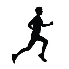 a black silhouette of a person running