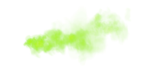 Bright Green Smoke Cloud Illustration. Fantastic green smoke. Magic smoke. Smog cloud on podium or stage. Fog vapor over ground or water surface, magic haze. PNG.