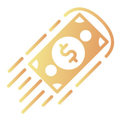 cash flow  icon, gradient vector illustration