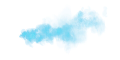 Bright Blue Smoke Cloud Illustration. Fantastic blue smoke. Magic smoke. Smog cloud on podium or stage. Fog vapor over ground or water surface, magic haze. PNG.