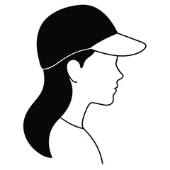 a black silhouette of a woman's head and neck. The woman appears to be in profile, (8)
