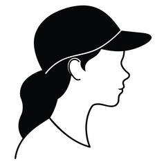 a black silhouette of a woman's head and neck. The woman appears to be in profile, (8)