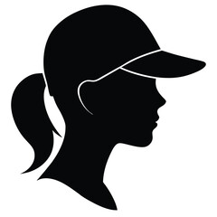 a black silhouette of a woman's head and neck. The woman appears to be in profile, (8)