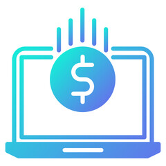 Money flow  icon, gradient vector illustration