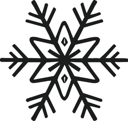 Hand-Drawn Snowflake Vector Silhouette - Winter Holiday Design