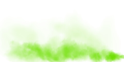 Fototapeta premium Bright Green Smoke Cloud Illustration. Fantastic green smoke. Magic smoke. Smog cloud on podium or stage. Fog vapor over ground or water surface, magic haze. PNG.