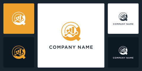 Letter Q accounting logo and icon editable vector