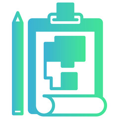 Planning  icon, gradient vector illustration