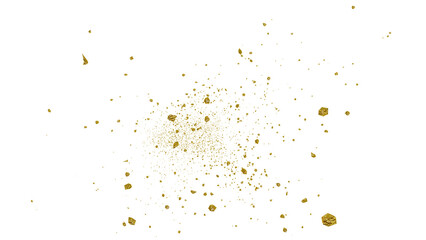 光り輝く金の粒子が飛び散るイラスト