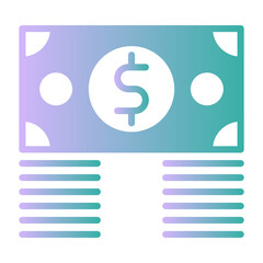 Money bundle  icon, gradient vector illustration