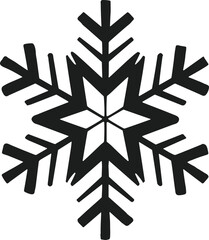 Bold Snowflake Vector Silhouette - Symmetrical Winter Holiday Icon