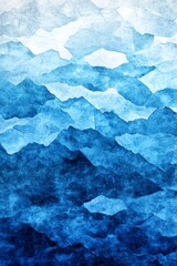 Obraz premium Blue Watercolor Gradient Layered Abstract Art