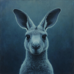Kangaroo in the Mist: Wildlife Art Print