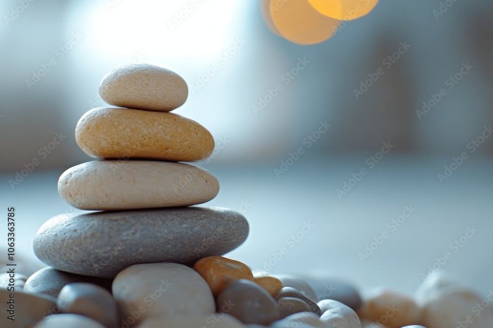 Poster a natural rock formation with multiple layers of stacked rocks, great for background or landscape us