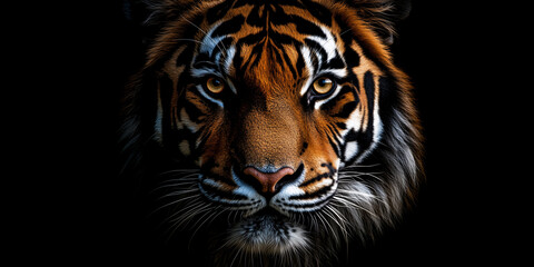Obraz premium Close-Up Portrait of a Majestic Tiger in the Wild