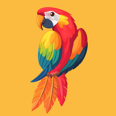 Fototapeta premium Cute Colorful Parrot Feather Pattern with Fine Details