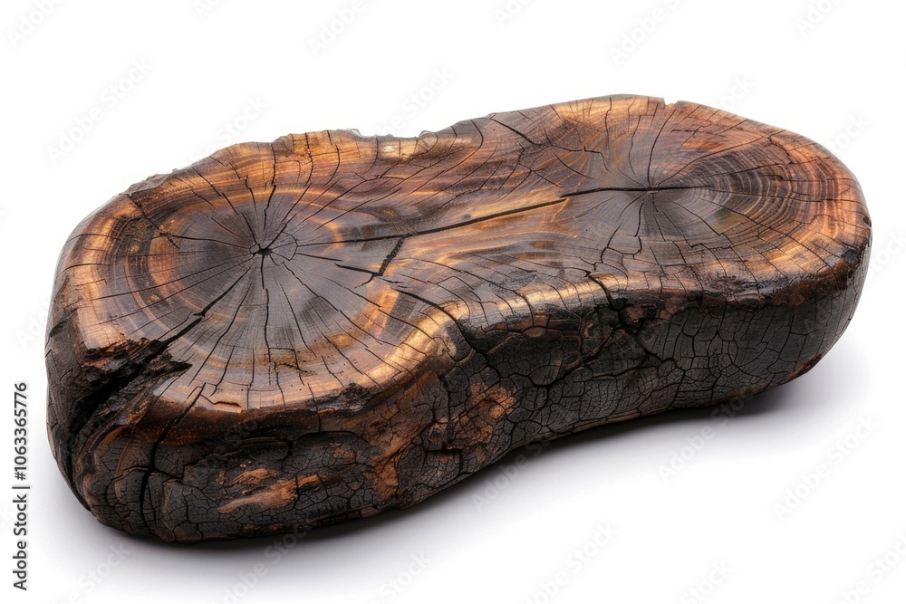 Poster a wooden decorative piece sits on a table, perfect for adding a rustic touch to any room