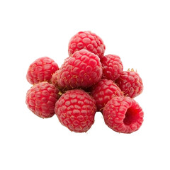 Close Up of Fresh Red Raspberries Isolated on White Background