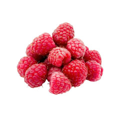 Fresh Raspberries Close Up Isolated on White Background