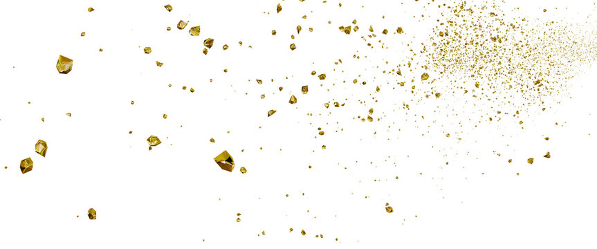 光り輝く金の粒子が飛び散るイラスト