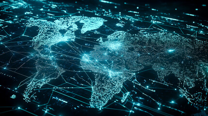 Global Digital Map with Network Connections