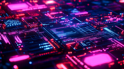 Futuristic Digital Circuit Board