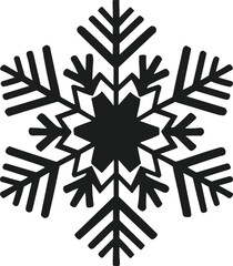 Intricate Snowflake Vector Silhouette - Detailed Winter Icon for Seasonal Design Projects