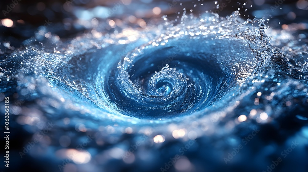 Aufkleber Mesmerizing abstract design showcasing a captivating swirling vortex of dynamic water movement and powerful fluid energy.