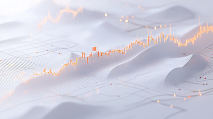 Abstract 3D Financial Data Landscape