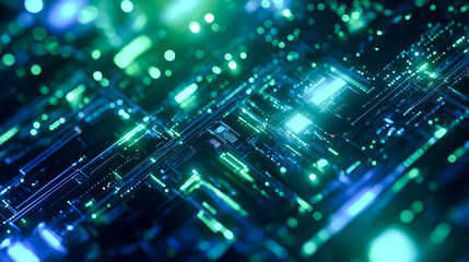 Futuristic Digital Circuit Board