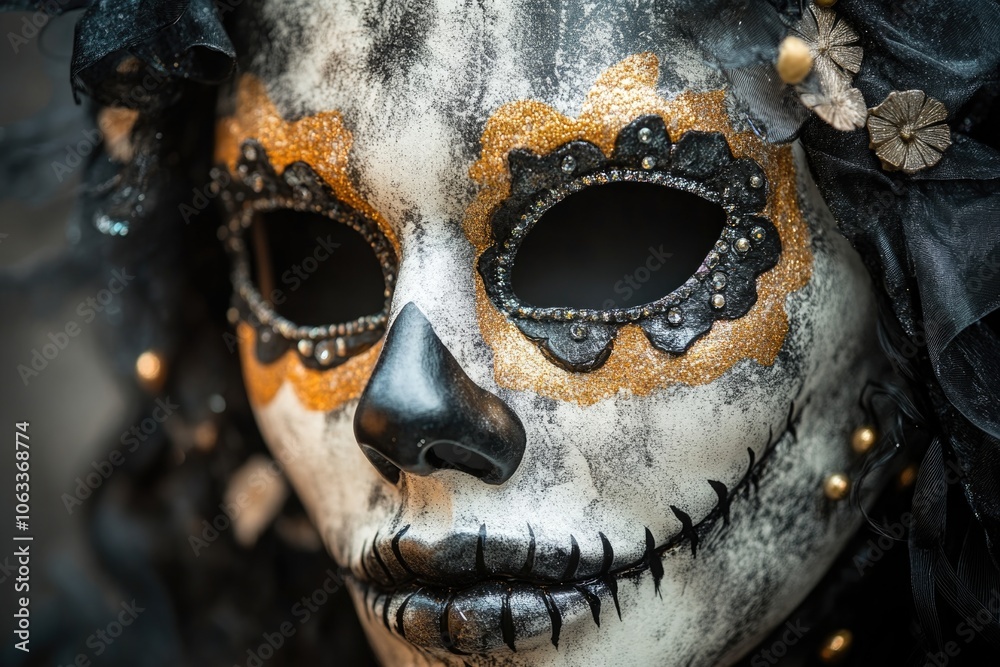 Poster close-up of someone wearing a mask, great for concealing identities or adding mystery to your image