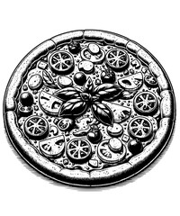 pizza drawing vector