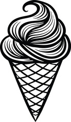 Ice cream cone vector modern Illustration