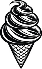 Ice cream cone vector modern Illustration